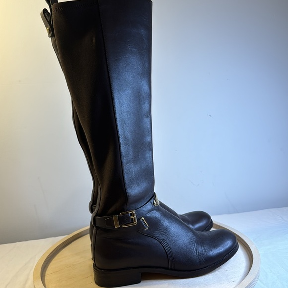 Michael Kor’s Arley Brown Leather/Nylon Riding Boots Size 6.5 - Picture 5 of 9